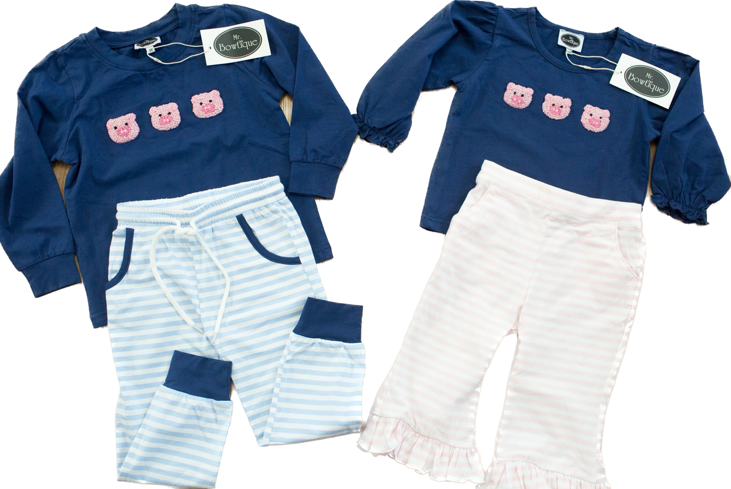 Boy French Knot Pig Jogger Set