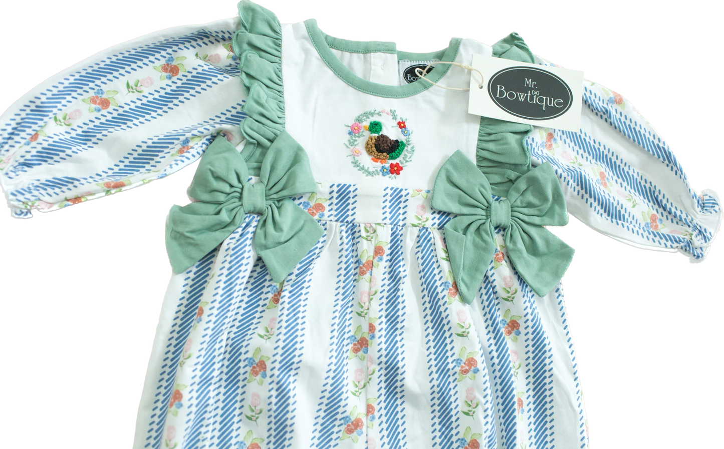 Girl French Knot Duck Romper