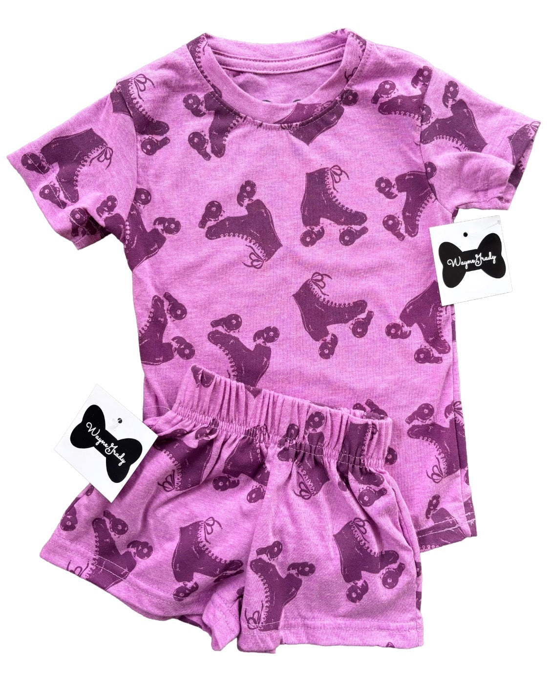 WayneGrady Kids Vintage Roller Skate Cotton Short Set