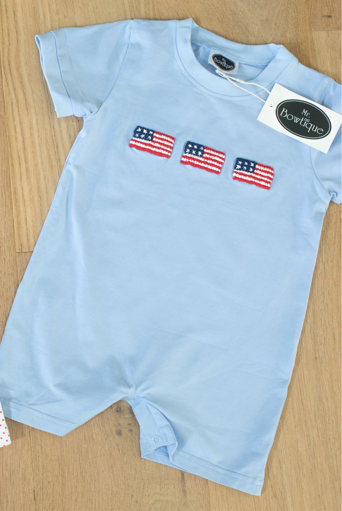Light blue American Flag Romper
