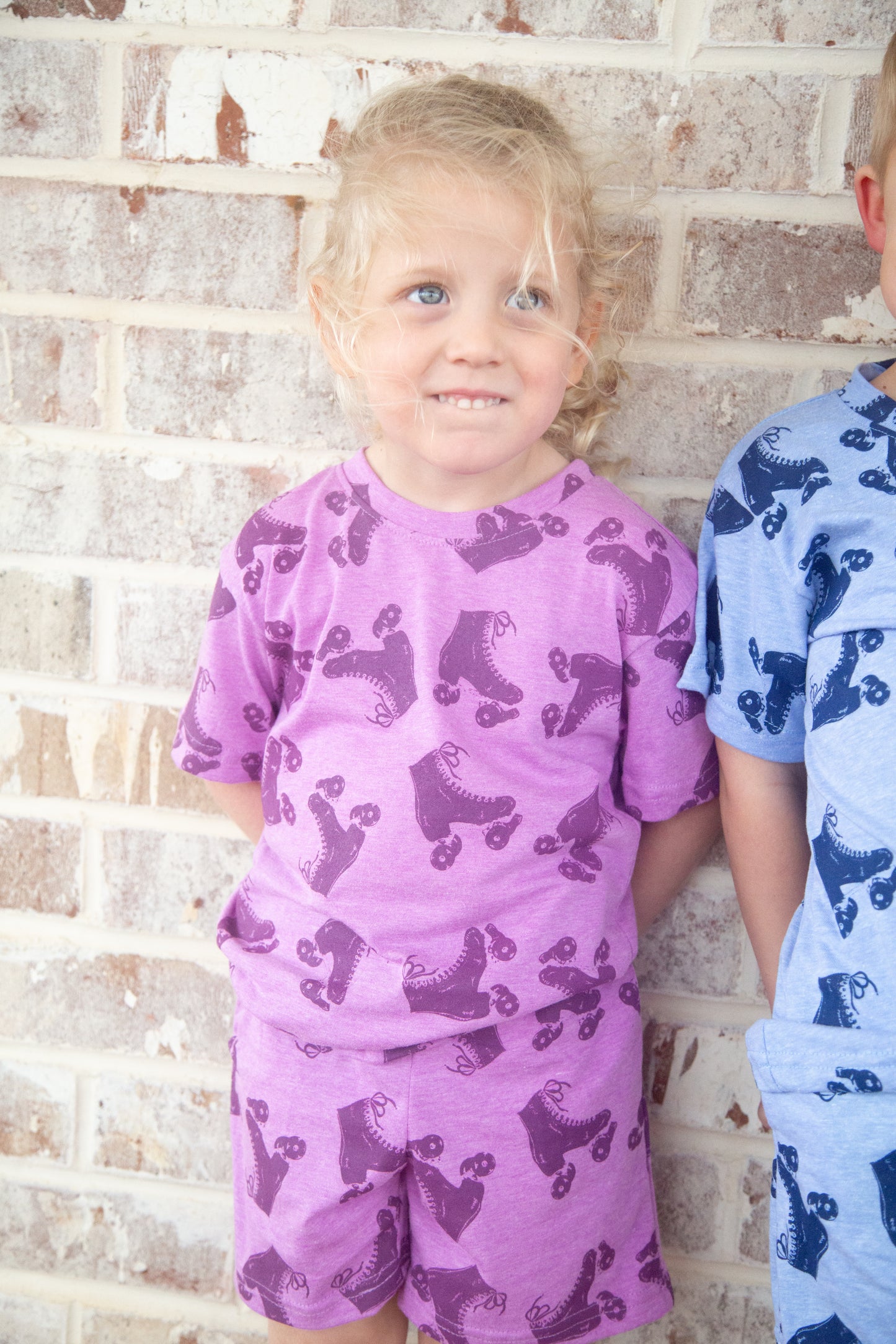 WayneGrady Kids Vintage Roller Skate Cotton Short Set