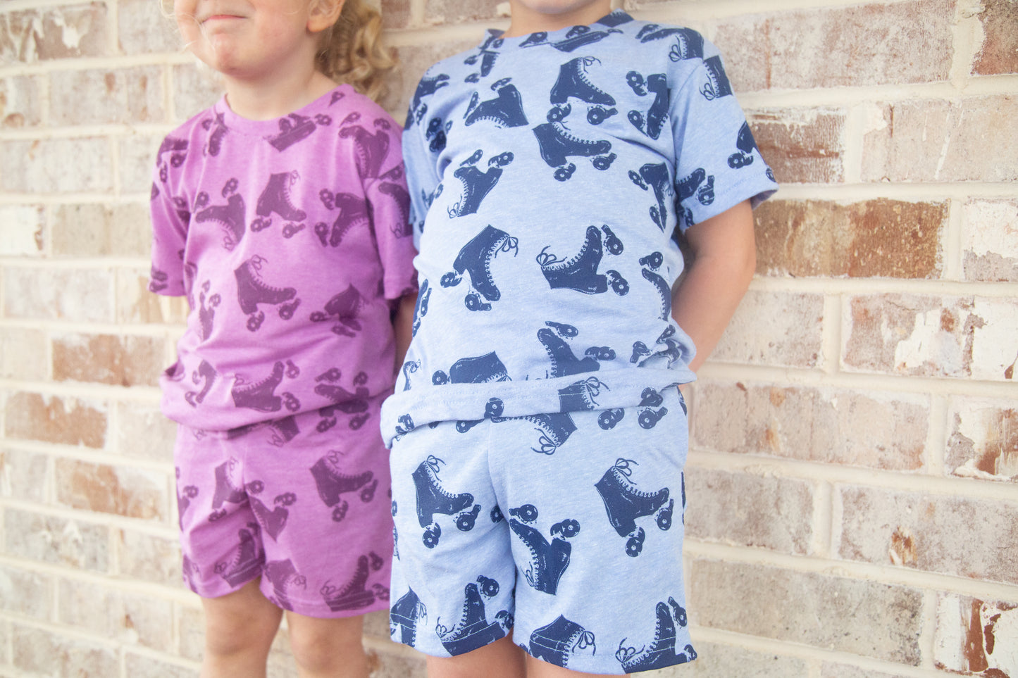 WayneGrady Kids Vintage Roller Skate Cotton Short Set