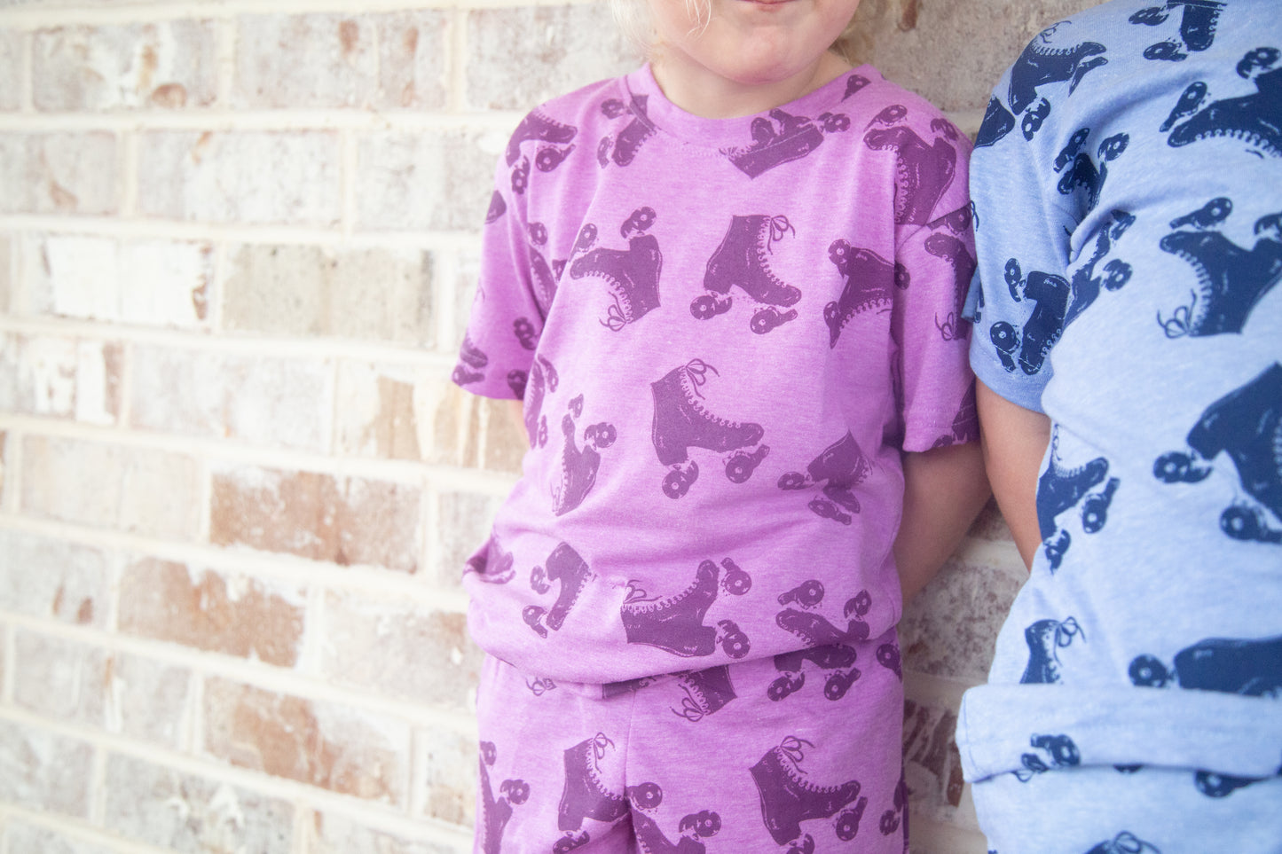 WayneGrady Kids Vintage Roller Skate Cotton Short Set
