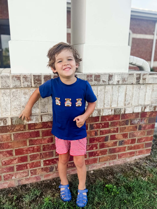 French knot USA Bear Shirt
