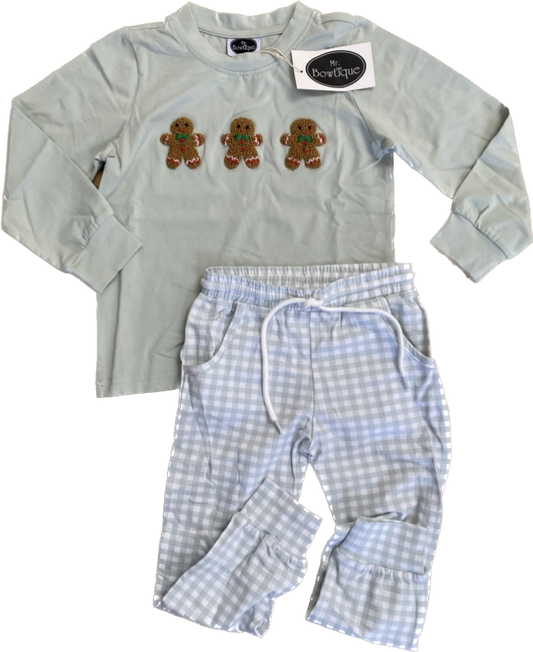 Boy French Knot Gingerbread Jogger Set