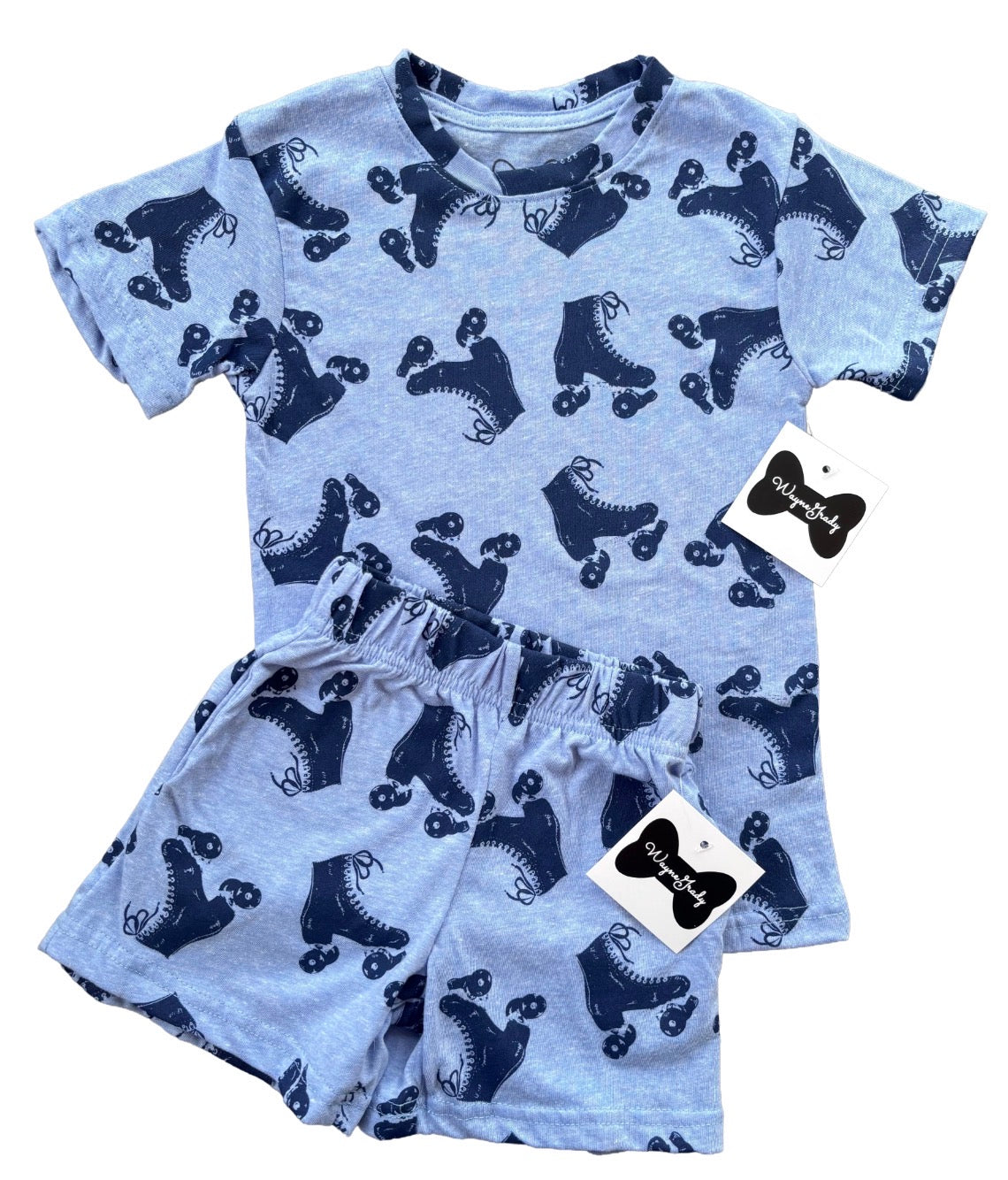 WayneGrady Kids Vintage Roller Skate Cotton Short Set