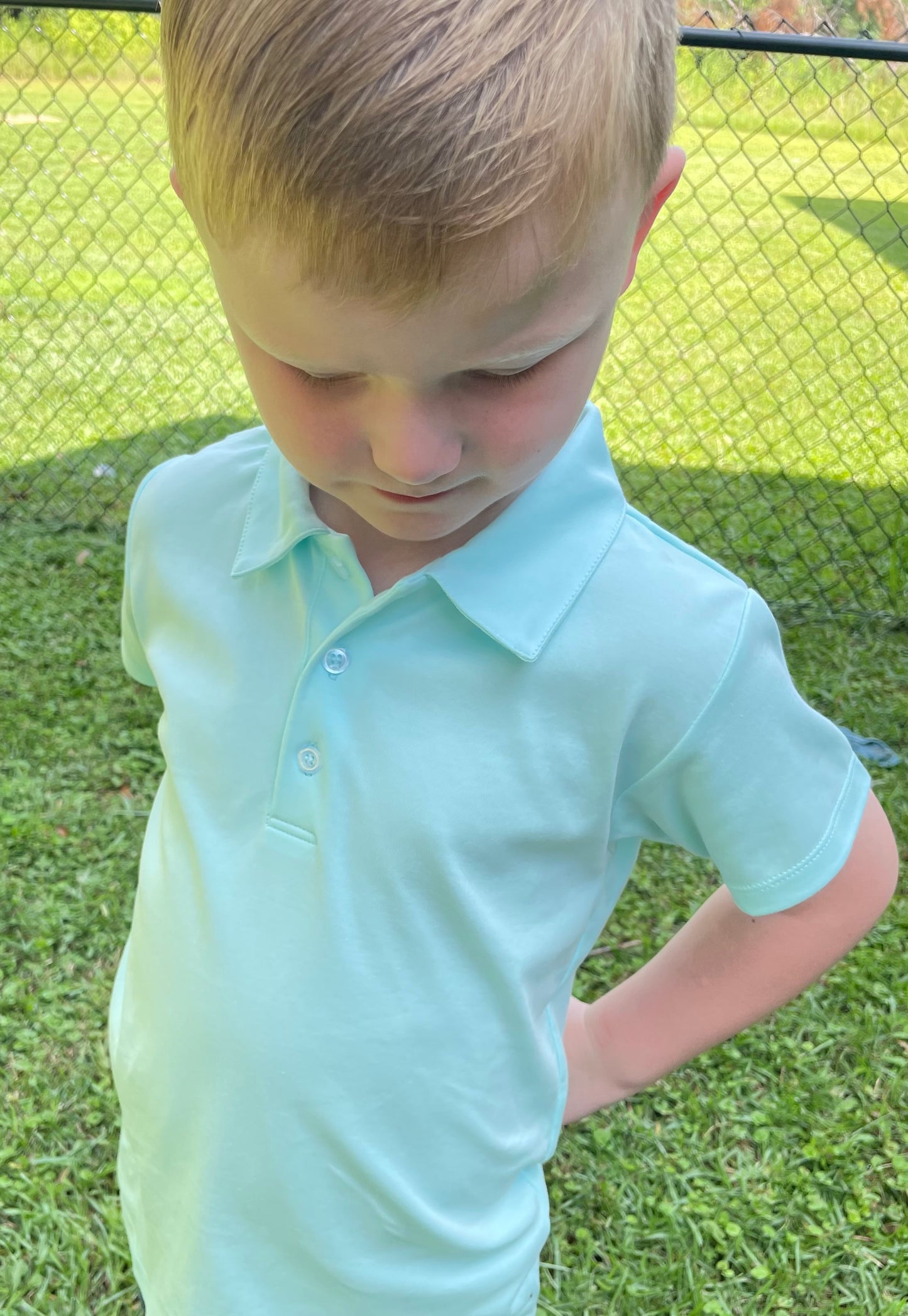 Aqua Green Polo - Plain