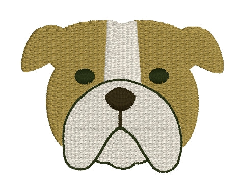 Embroidered Mini Fill Bulldog - Brown