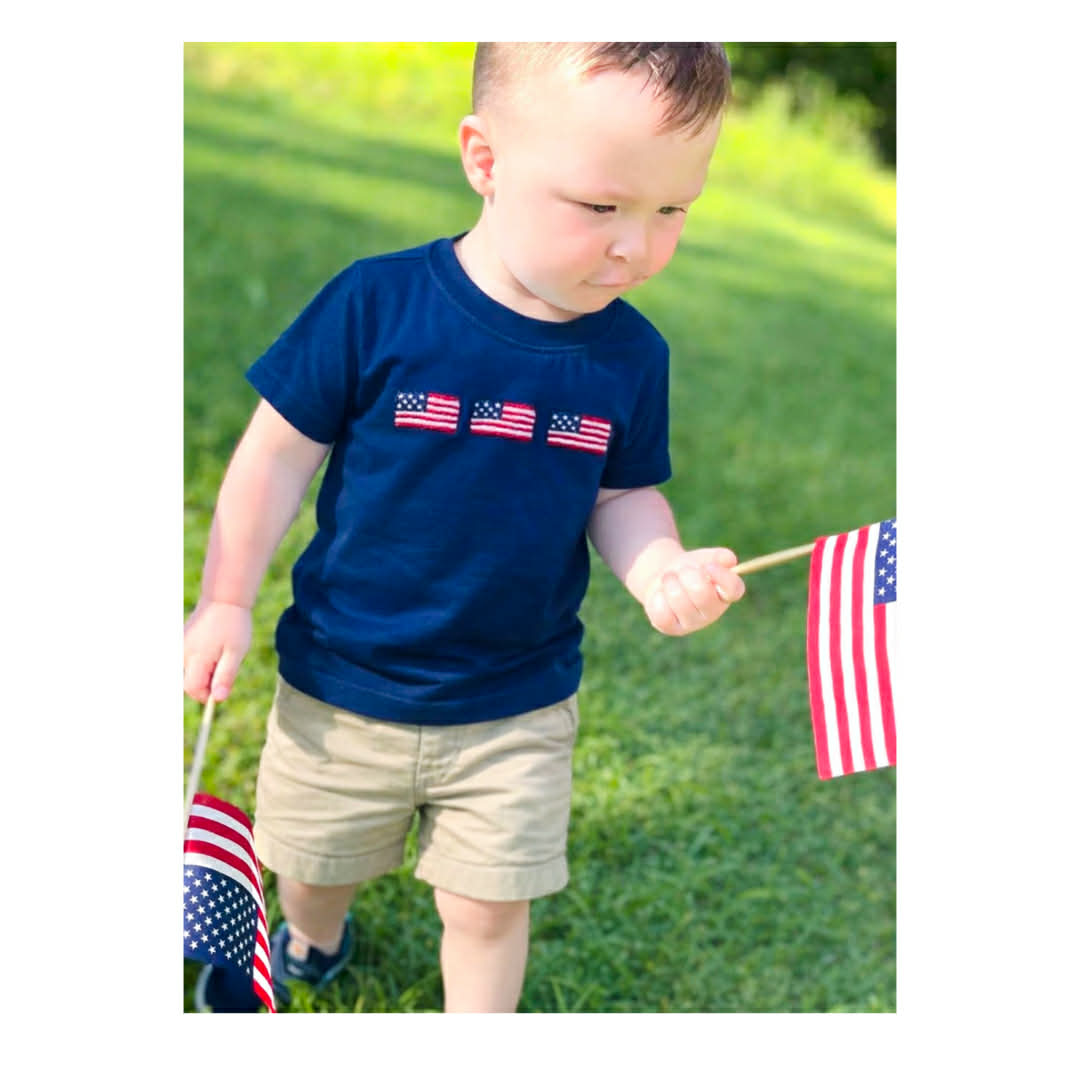 Navy blue American Flag Shirt