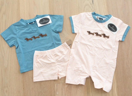 French Knot Dog Short Set